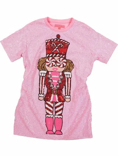 Simply Southern Women's Nutcracker Sequin T-shirt Dress In Pink