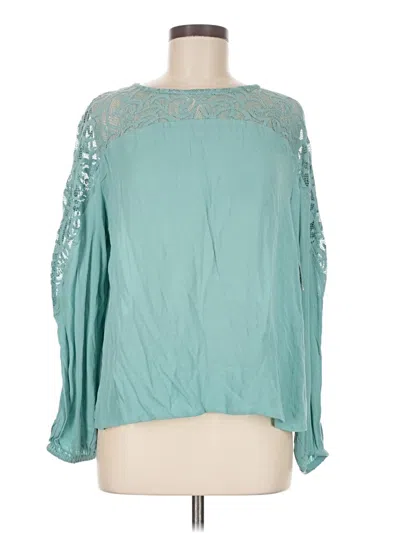 Pre-owned Simply Styled Long Sleeve Blouse In Blue