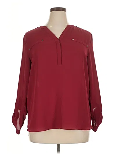 Pre-owned Simply Styled Long Sleeve Blouse In Burgundy