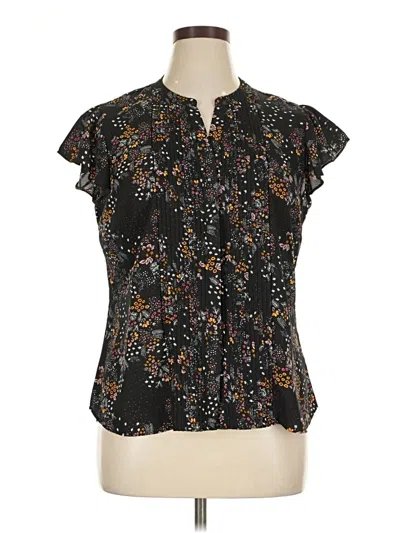 Pre-owned Simply Styled Short Sleeve Blouse In Black