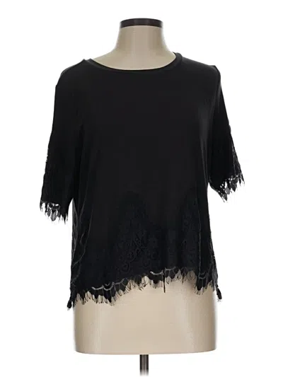 Pre-owned Simply Styled Short Sleeve Top Black Scoop Neck Tops