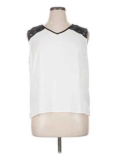 Pre-owned Simply Styled Sleeveless Top White V-neck Tops