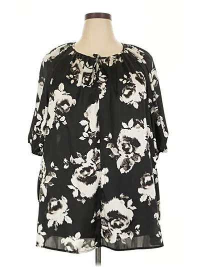 Pre-owned Simply Vera Vera Wang 3/4 Sleeve Blouse In Black