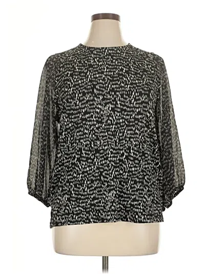 Pre-owned Simply Vera Vera Wang 3/4 Sleeve Blouse In Black
