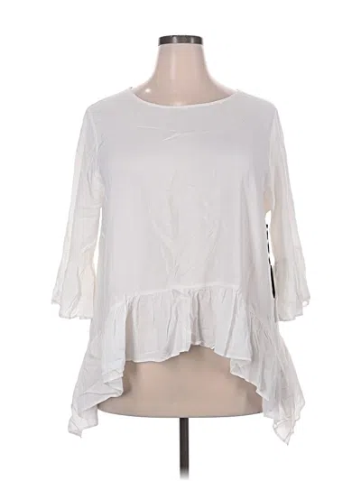 Pre-owned Simply Vera Vera Wang 3/4 Sleeve Blouse In White