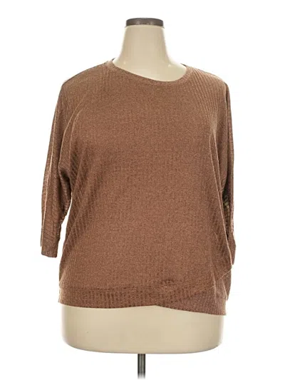 Pre-owned Simply Vera Vera Wang 3/4 Sleeve T-shirt In Brown
