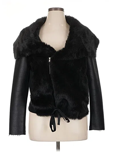 Pre-owned Simply Vera Vera Wang Faux Fur Jacket In Black
