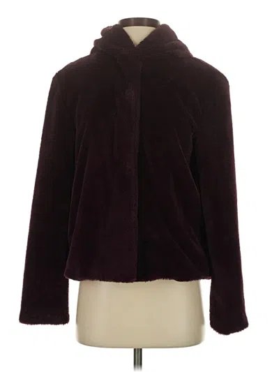 Pre-owned Simply Vera Vera Wang Faux Fur Jacket In Burgundy