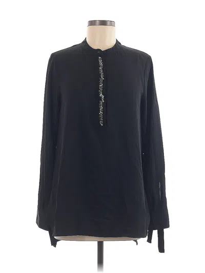 Pre-owned Simply Vera Vera Wang Long Sleeve Blouse In Black