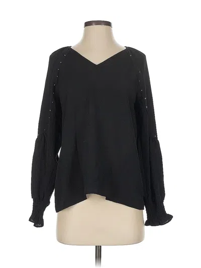 Pre-owned Simply Vera Vera Wang Long Sleeve Blouse In Black