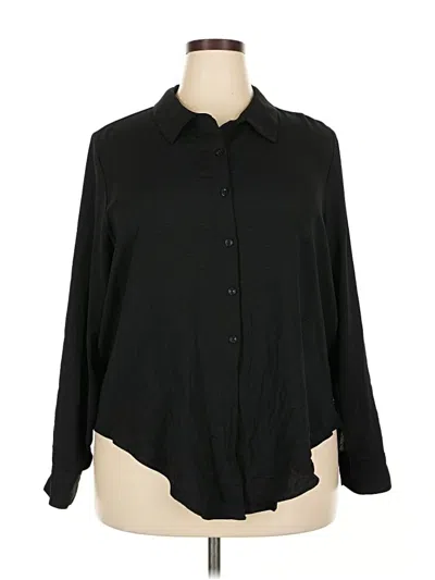 Pre-owned Simply Vera Vera Wang Long Sleeve Blouse In Black