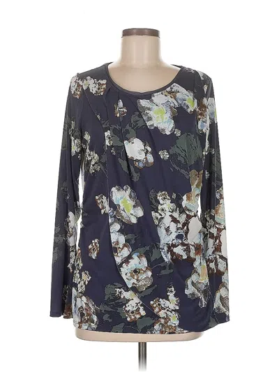 Pre-owned Simply Vera Vera Wang Long Sleeve Blouse In Blue