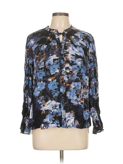 Pre-owned Simply Vera Vera Wang Long Sleeve Blouse In Blue