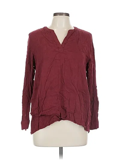 Pre-owned Simply Vera Vera Wang Long Sleeve Blouse In Burgundy