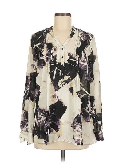 Pre-owned Simply Vera Vera Wang Long Sleeve Blouse In Purple