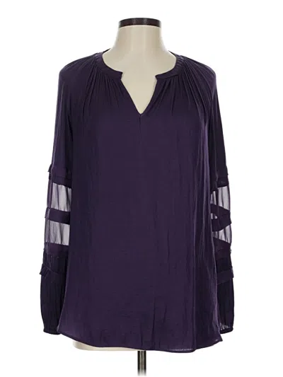 Pre-owned Simply Vera Vera Wang Long Sleeve Blouse In Purple