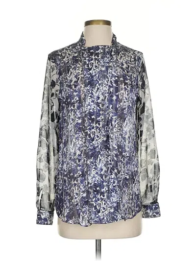 Pre-owned Simply Vera Vera Wang Long Sleeve Blouse In Silver