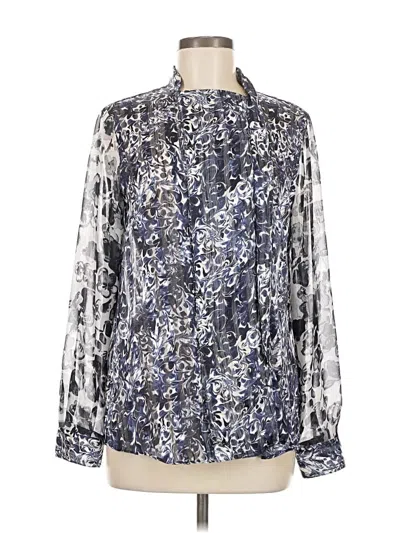 Pre-owned Simply Vera Vera Wang Long Sleeve Blouse In Silver