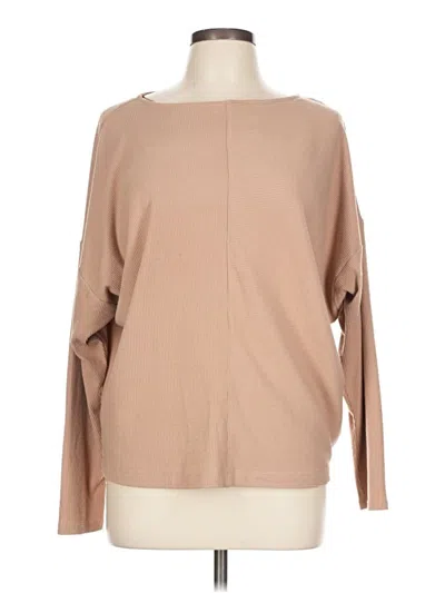 Pre-owned Simply Vera Vera Wang Long Sleeve Blouse In Tan