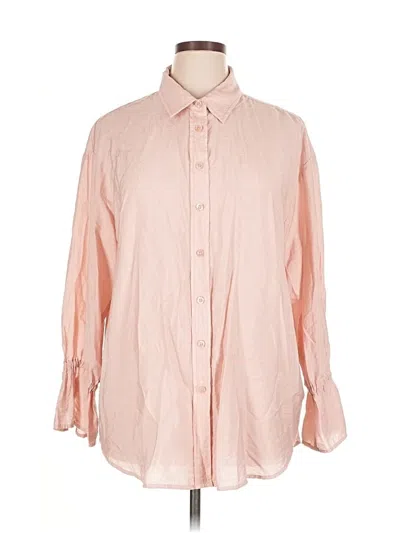 Pre-owned Simply Vera Vera Wang Long Sleeve Button Down Shirt In Pink