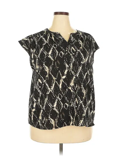 Pre-owned Simply Vera Vera Wang Short Sleeve Blouse In Black