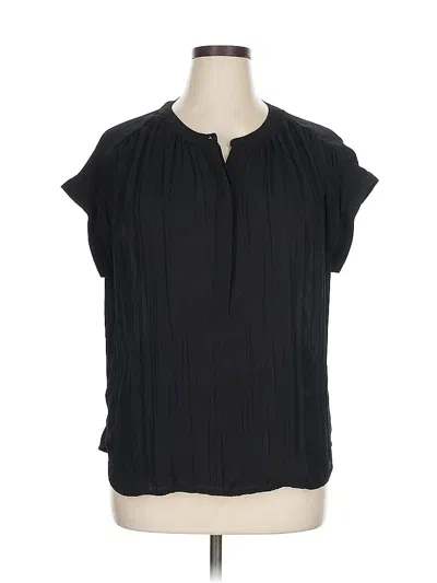 Pre-owned Simply Vera Vera Wang Short Sleeve Blouse In Black