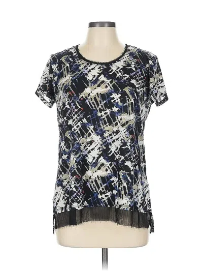 Pre-owned Simply Vera Vera Wang Short Sleeve Blouse In Black