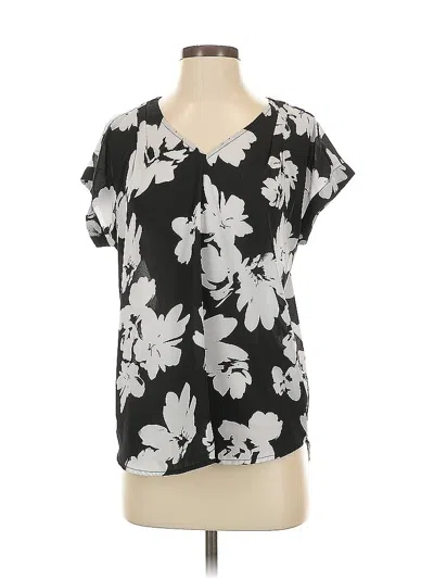 Pre-owned Simply Vera Vera Wang Short Sleeve Blouse In Black