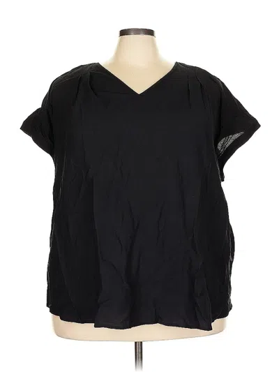 Pre-owned Simply Vera Vera Wang Short Sleeve Blouse In Black
