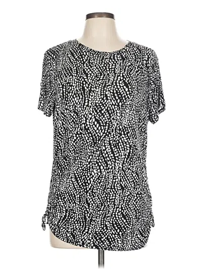 Pre-owned Simply Vera Vera Wang Short Sleeve Blouse In Black