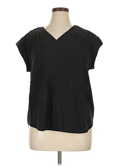 Pre-owned Simply Vera Vera Wang Short Sleeve Blouse In Black