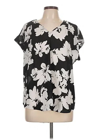 Pre-owned Simply Vera Vera Wang Short Sleeve Blouse In Black