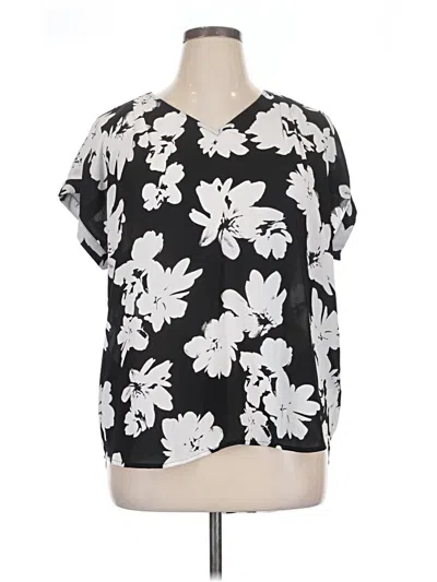 Pre-owned Simply Vera Vera Wang Short Sleeve Blouse In Black