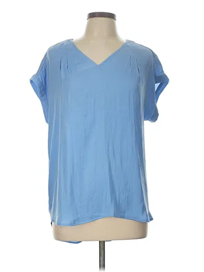 Pre-owned Simply Vera Vera Wang Short Sleeve Blouse In Blue