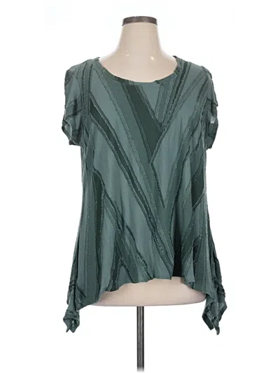 Pre-owned Simply Vera Vera Wang Short Sleeve Blouse In Blue