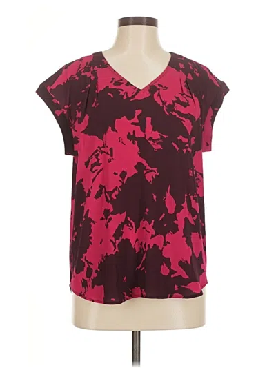 Pre-owned Simply Vera Vera Wang Short Sleeve Blouse In Burgundy