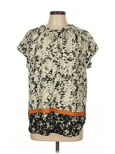 Pre-owned Simply Vera Vera Wang Short Sleeve Blouse In Green