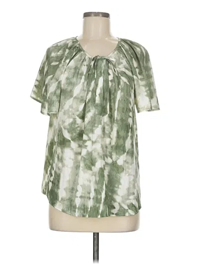 Pre-owned Simply Vera Vera Wang Short Sleeve Blouse In Green