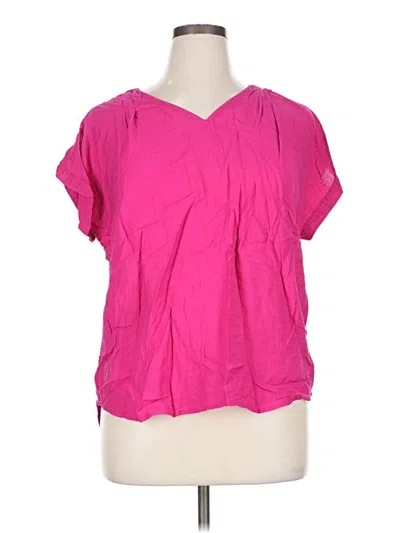 Pre-owned Simply Vera Vera Wang Short Sleeve Blouse In Pink