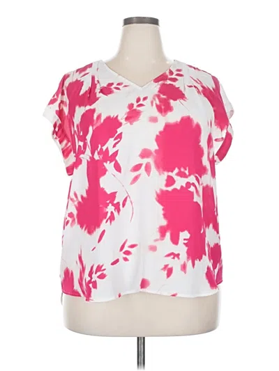 Pre-owned Simply Vera Vera Wang Short Sleeve Blouse In Pink