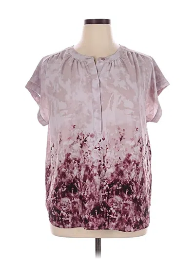 Pre-owned Simply Vera Vera Wang Short Sleeve Blouse In Purple