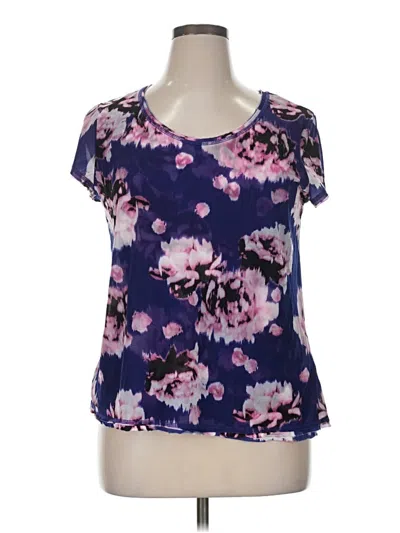 Pre-owned Simply Vera Vera Wang Short Sleeve Blouse In Purple
