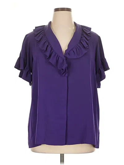 Pre-owned Simply Vera Vera Wang Short Sleeve Blouse In Purple