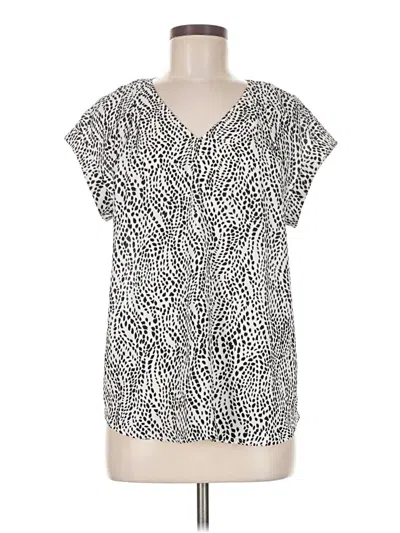 Pre-owned Simply Vera Vera Wang Short Sleeve Blouse In Silver