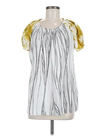 Pre-owned Simply Vera Vera Wang Short Sleeve Blouse In Silver