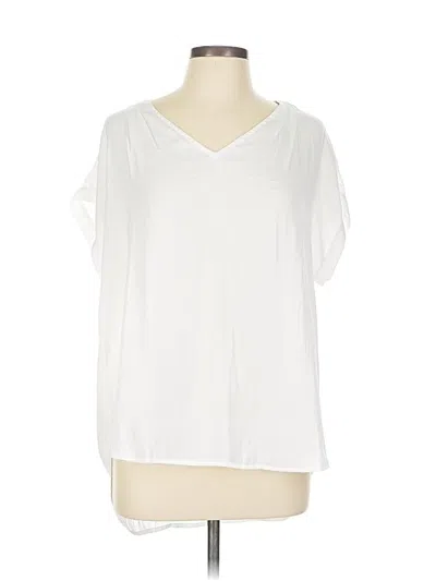 Pre-owned Simply Vera Vera Wang Short Sleeve Blouse In White