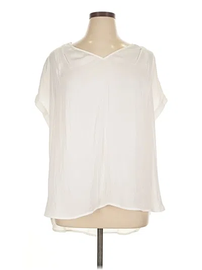 Pre-owned Simply Vera Vera Wang Short Sleeve Blouse In White
