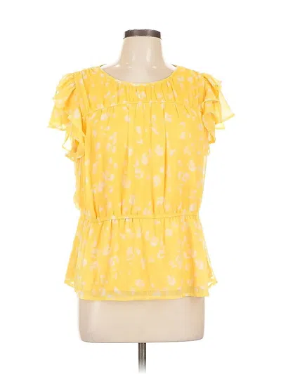 Pre-owned Simply Vera Vera Wang Short Sleeve Blouse In Yellow
