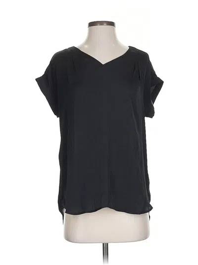 Pre-owned Simply Vera Vera Wang Short Sleeve Top Black V Neck Tops
