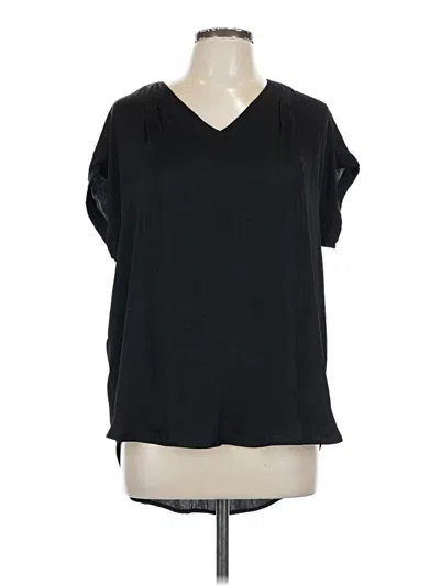 Pre-owned Simply Vera Vera Wang Short Sleeve Top Black V Neck Tops